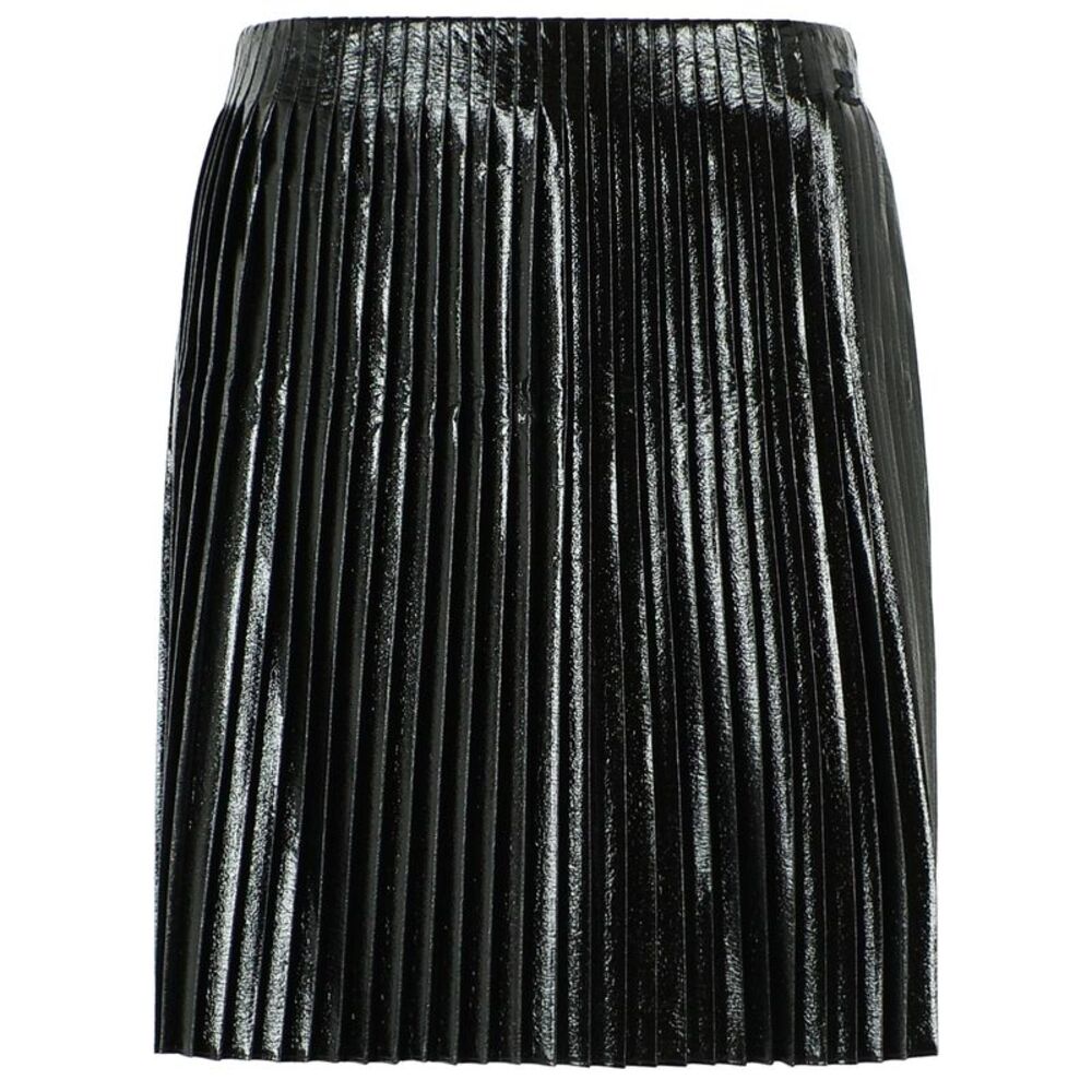 Courreges Black Vinyl Piniskirt Women